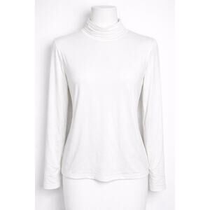 Susan Graver Weekend Essentials Rayon Allure Top Womens‎ 1X Ivory